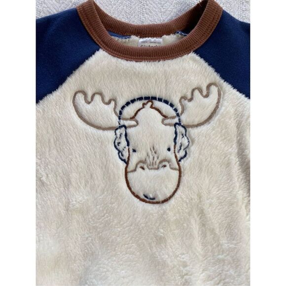 CARTER’S BABY BOY 6M Moose Fuzzy Pullover Sweatshirt & Jogger Pants Set - Picture 2 of 7